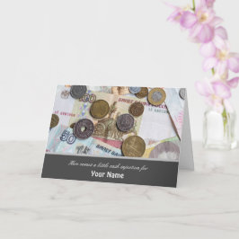 Tarjeta Aquí viene una pequeña inyección de efectivo bille