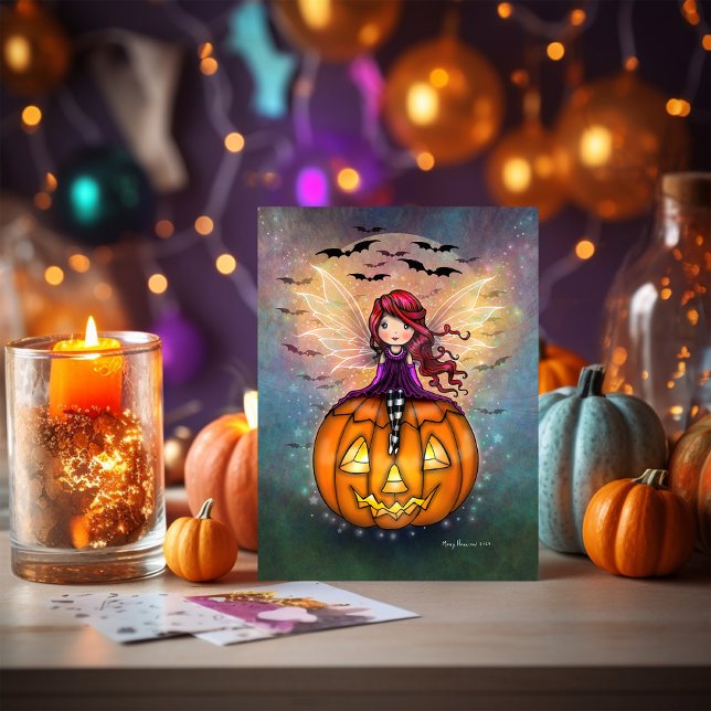 Tarjeta Aquí vienen los murciélagos Hada de Halloween lind (Subido por el creador)