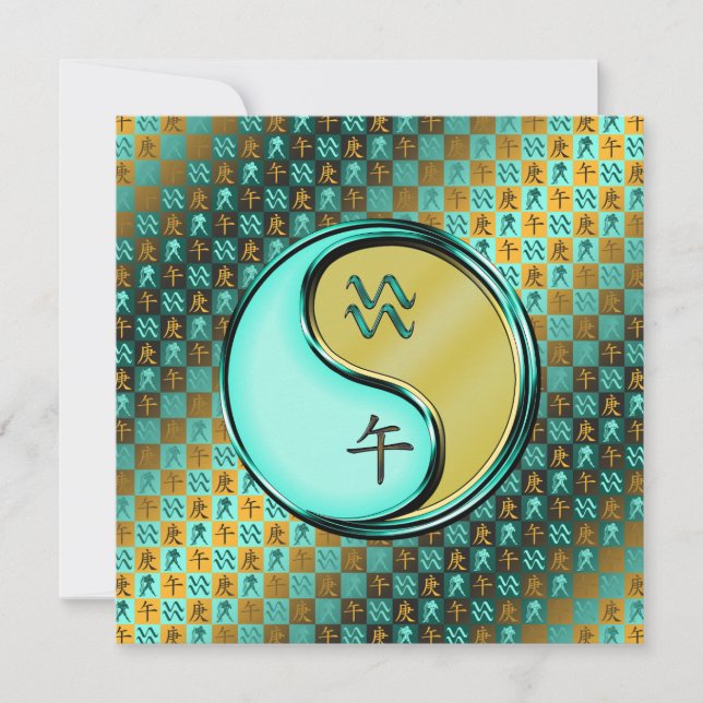 Tarjeta Aquius y caballo Metalizado (Anverso)