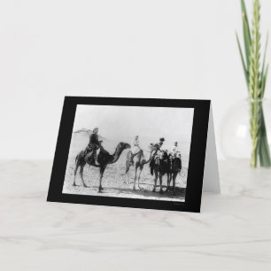 Tarjeta Árabes en camellos en el desierto del Sahara 1914