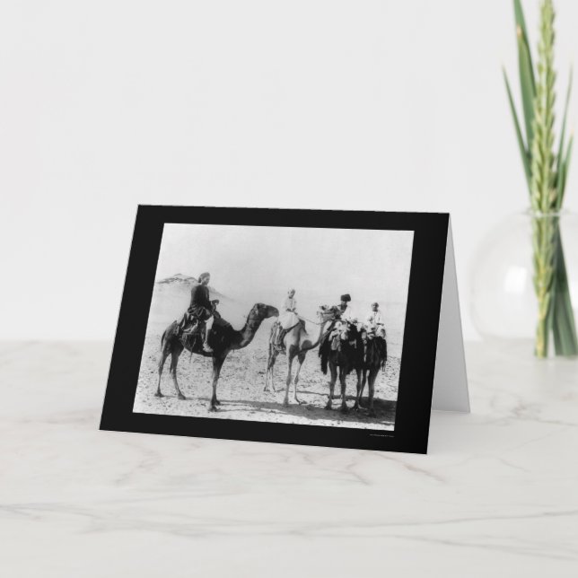 Tarjeta Árabes en camellos en el desierto del Sahara 1914 (Anverso)