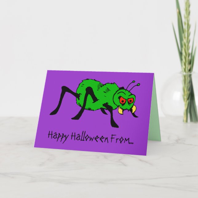 Tarjeta Arachnophilia Nightmare Funny Halloween Card (Anverso)