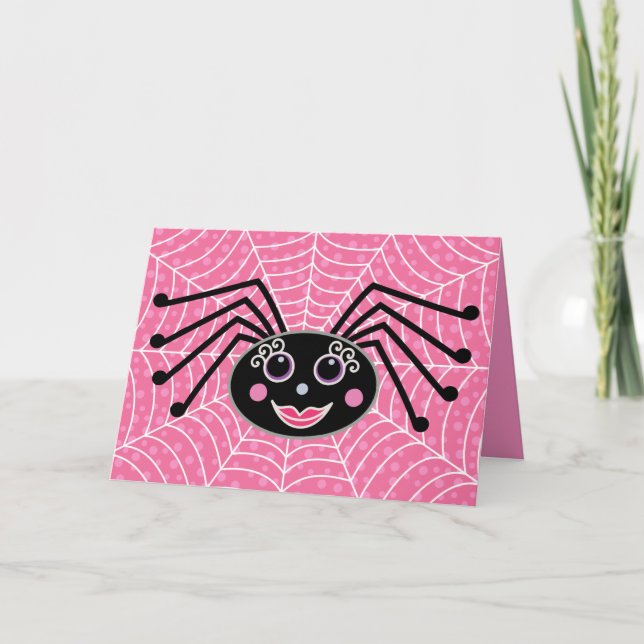Tarjeta Araña de Girlie en la Web Halloween (Anverso)
