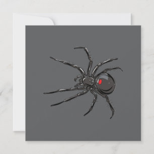 Tarjeta Araña de viuda negra arte original de dibujo