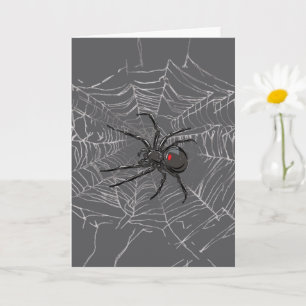 Tarjeta Araña De Viuda Negra Y Arte De Dibujo De Spiderweb