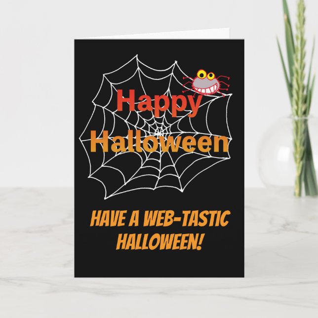Tarjeta Araña divertida en Halloween Web (Anverso)