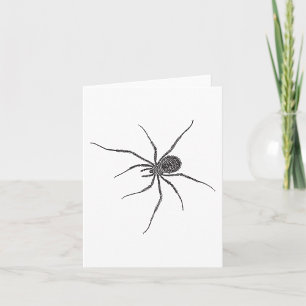 Tarjeta Araña Negra de Patas Largas Arácnido Espeluznante