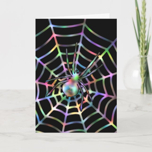 Tarjeta Araña negra en la Web Halloween (Anverso)