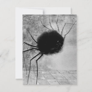 Tarjeta Araña sonriente de Odilon Redon, Halloween vintage