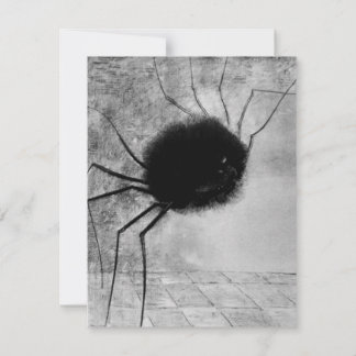 Tarjeta Araña sonriente de Odilon Redon, Halloween vintage