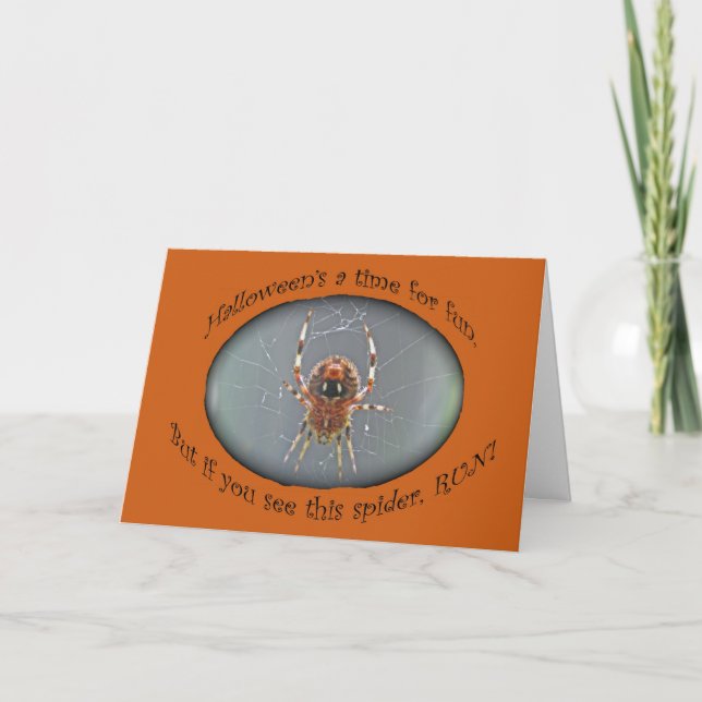 Tarjeta Araneus Orb Weaver Spider Halloween (Anverso)