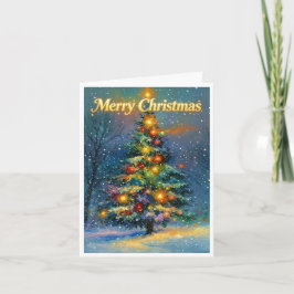 Tarjeta Árbol alto de Navidad con Feliz Navidad