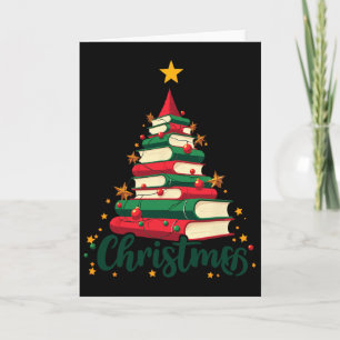 Tarjeta Árbol ama leer libros bibliotecario hombres mujere