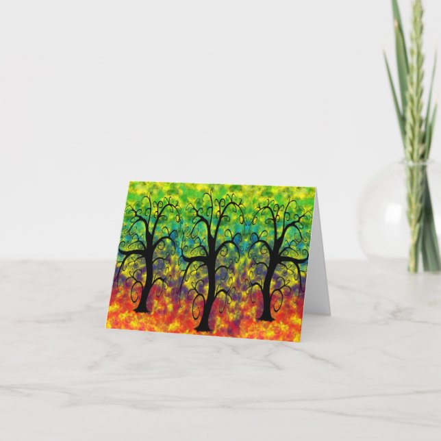 Tarjeta Árbol arcoiris de vida (Anverso)