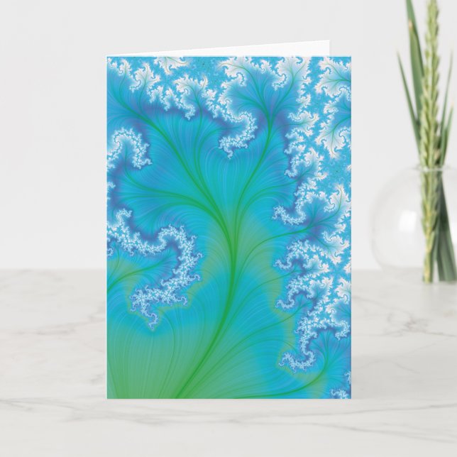 Tarjeta Árbol azul del fractal (Anverso)