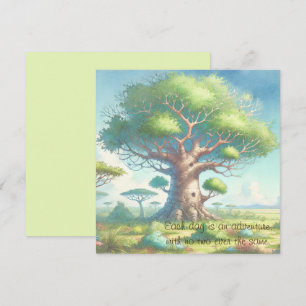 Tarjeta Árbol baobab y presupuesto