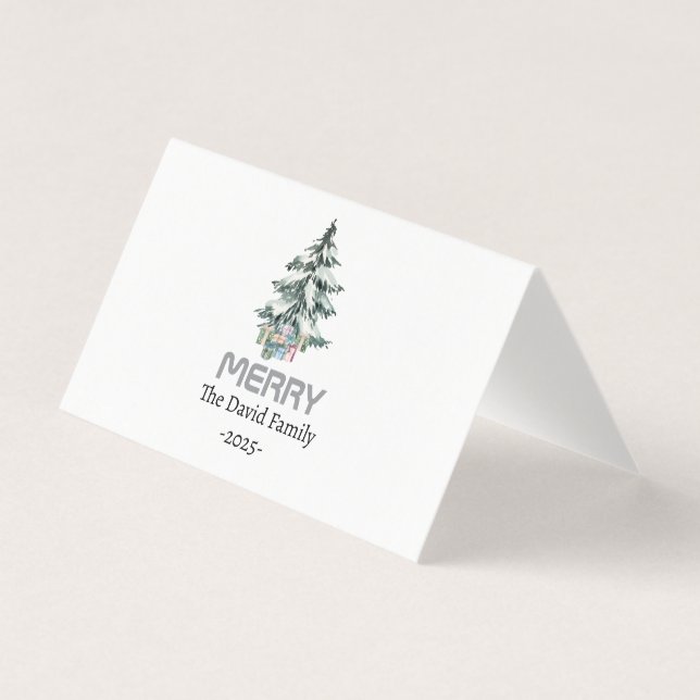 Tarjeta Arbol botánico de pino de nieve de cereza (Anverso)