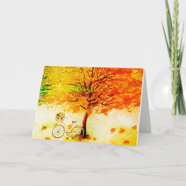 Tarjeta Árbol caído y bicicleta (Anverso)