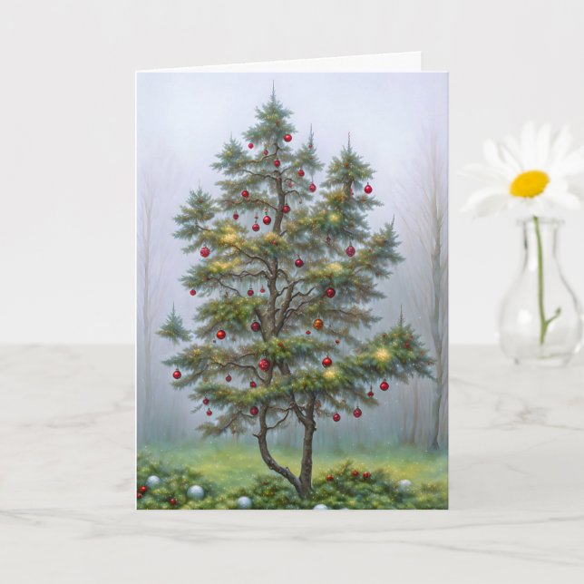 Tarjeta Árbol caprichoso en decoraciones navideñas foresta (Planta pequeña)