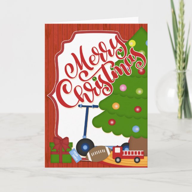 Tarjeta Árbol con juguetes - Feliz Navidad (Anverso)