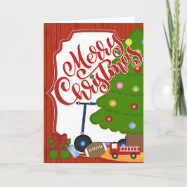 Tarjeta Árbol con juguetes - Feliz Navidad