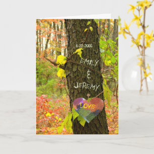 TARJETA ÁRBOL "CUBIERTO" CON SUS NOMBRES/ANIVERSARIOS