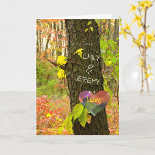 TARJETA ÁRBOL "CUBIERTO" CON SUS NOMBRES/ANIVERSARIOS