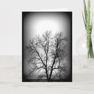 Tarjeta Árbol de alzamiento blanco y negro en cualquier oc