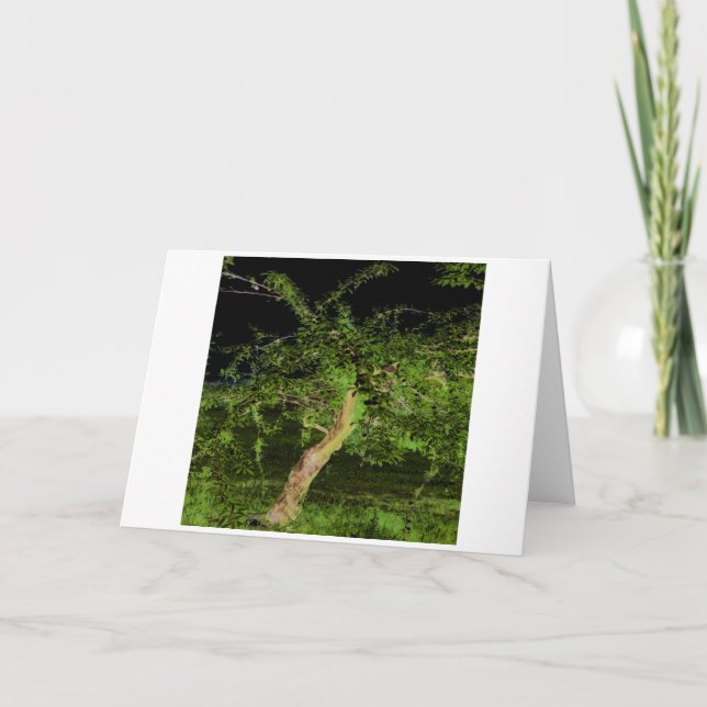 Tarjeta Árbol de Apple: árbol torcido editado digitalmente (Anverso)