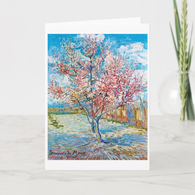 Tarjeta Árbol de arvejas floridas, Van Gogh (Anverso)