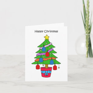 Tarjeta Árbol de bolas de bolas de Navidad feliz
