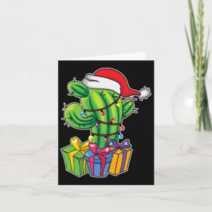 Tarjeta Árbol De Cactus Con Presentes - Navidades Mexicano