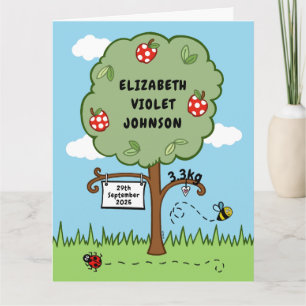 Tarjeta Árbol de celebraciones personalizado Recién nacido