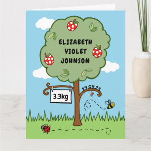 Tarjeta Árbol de celebraciones personalizado Recién nacido