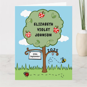 Tarjeta Árbol de celebraciones personalizado Recién nacido