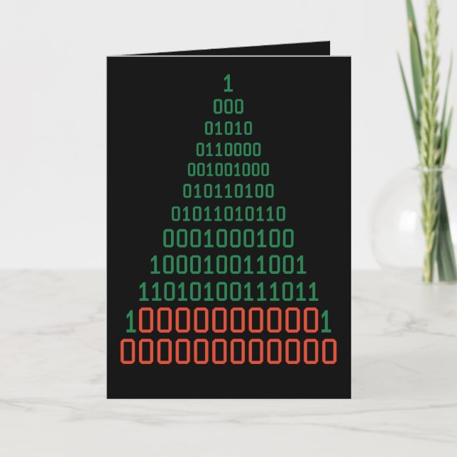 Tarjeta Árbol de código binario de Navidad Programador Des (Anverso)