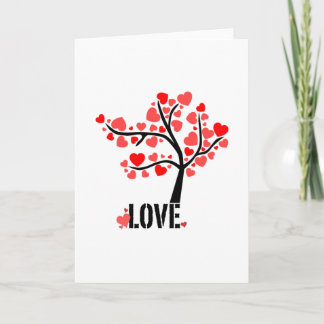 Tarjeta Árbol de corazones del Día de San Valentín