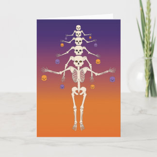 Tarjeta Árbol de cráneos de Halloween