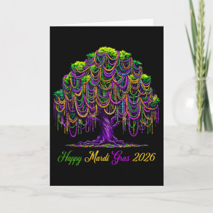 Tarjeta Árbol de cuentas de Mardi Gras Festival del Carnav