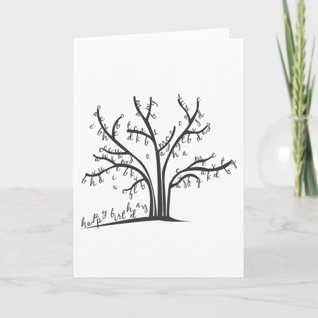 Tarjeta Árbol de cumpleaños feliz (Anverso)