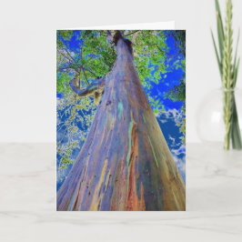 Tarjeta Árbol de eucaliptos arcoiris