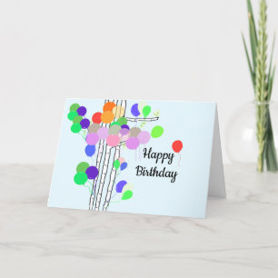 Tarjeta Árbol de globos de cumpleaños