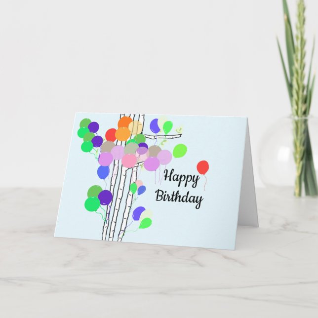 Tarjeta Árbol de globos de cumpleaños (Anverso)