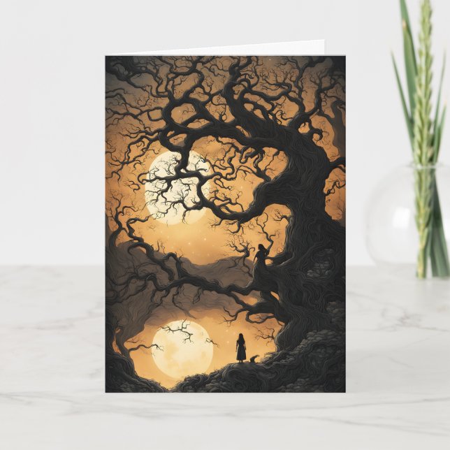 Tarjeta Árbol de Halloween (Anverso)