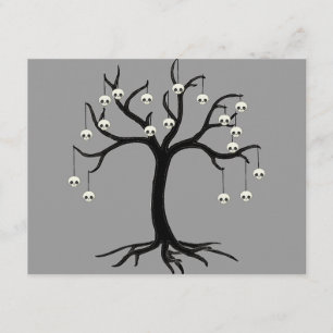 Tarjeta Árbol de Halloween con los ornamentos lindos del
