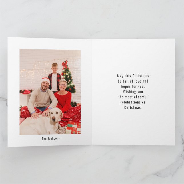 Tarjeta Árbol de invierno con pájaros rojos Navidades Mini (Interior)