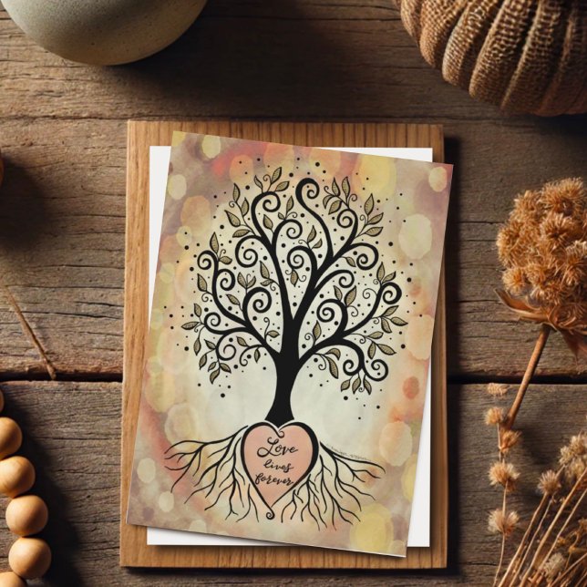 Tarjeta Árbol de la Bonito inspiradora "El amor vive para  (Subido por el creador)