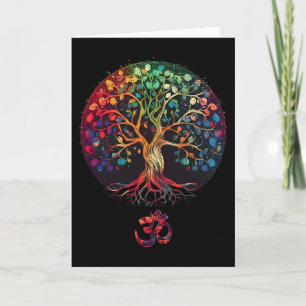 Tarjeta Árbol de la Vida con Símbolo Om Yoga 
