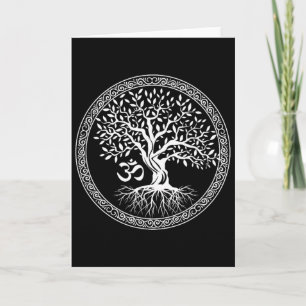 Tarjeta Árbol de la Vida con Símbolo Om Yoga Zen Meditació