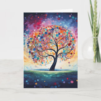 Tarjeta Árbol de la Vida de Naturaleza de Punto Giratorio 